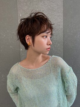 ロンド パルティール 大宮(Lond partir) 斜めバンググレージュカラーシルキーべジュマッシュパーマ