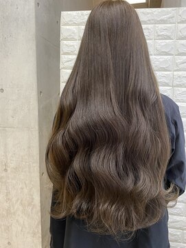 ルノン(LUNON) グレージュ/ブリーチなし/髪質補修カラー/赤み消し/イヤリング