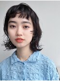 オリーブベージュショートミニボブグレージュブリーチレイヤー
