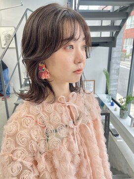 ヘアー アイス 御器所本店(HAIR ICI) 20代30代40代ブリーチなしオリーブグレージュくびれミディ