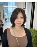 オリーブグレージュ　ボブレイヤー　イエベ春