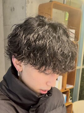 フィフスパーク(fifth PARK) 渋谷メンズミディアムパーママッシュウルフカットシャドウパーマ