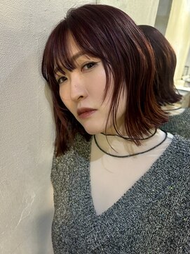 メイカ(MEIKA) 【 切りっぱなしボブ ×  ボルドーピンク 】 浅野美紀