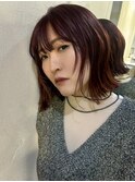 【 切りっぱなしボブ ×  ボルドーピンク 】 浅野美紀