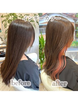 アス(Asu) ピンクインナーカラー,カット