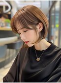 xカット/イメチェン/ホワイトブロンド/外ハネボブ/美髪