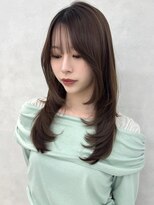 エジョン 八幡山店(Aejon)&nbsp;八幡山調布ロングレイヤーハッシュカットネイビーヘーゼル