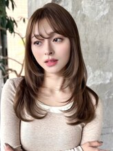 ロビー 表参道(ROBBY)&nbsp;ミディアムレイヤーカット/20代30代40代/顔周りカットワンカール