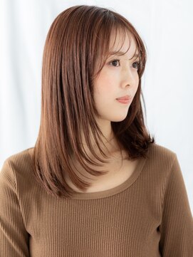 大人かわいいココアブラウンレイヤーカットj古河20代30代40代