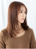 大人かわいいココアブラウンレイヤーカットj古河20代30代40代