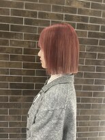 ネウィ ジャム 町田(newi JAM)&nbsp;ピンクベージュ◎ブリーチ回数1回　切りっぱなしボブ