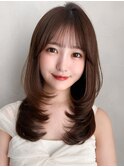 愛されツートンカラーデジタルパーマサイドバング小顔カット