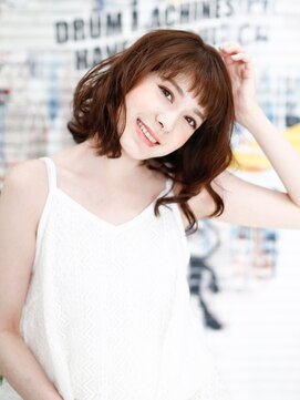 ヘアークリアー 獨協大学前店 【HAIR CLEAR草加栄】無造作ウェーブ×ショートバングセミディ
