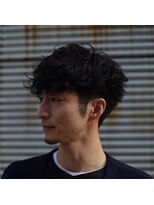 [siika]short　×　men's　perm　×　black
