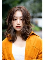 オースティン 錦糸町(AUSTIN) 大人かわいい前髪セシルカットココアブラウンフリンジウェーブ