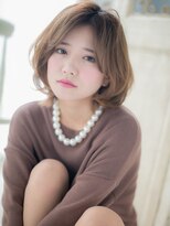 ブルー(BLUE)&nbsp;*CUORE水戸*…オンブレフォギーベージュくせ毛風小顔ふわミディb