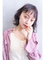 メーヴェ(Mowen) mowen 南堀江　セミウェットパーマ×オン眉バング×外ハネ