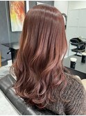 ゆるふわロング×ショコラピンク