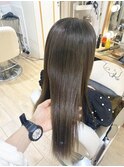 オリーブグレージュ 赤み消しカラー 美髪 横浜