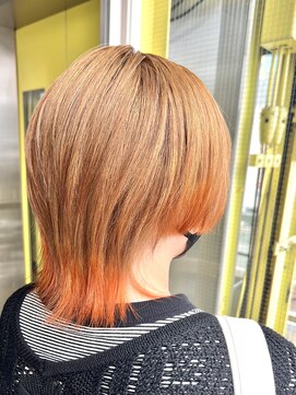 ガルボヘアー 名古屋栄店(garbo hair) #アンドカラー#オレンジ#ウルフカット#10代#20代#名古屋