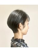 大人ショートボブ丸みショートカット前髪ありマッシュショート