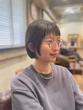 ゴーシェン 津田沼本店(Goshen) ミニボブ×オン眉×ブルーアッシュ