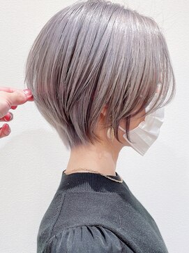 セイドット リー(Say. Ree) Say.ショートホワイトグレージュチェリーブラウンミニウルフ