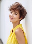 ★グレージュデザインカラーハッシュカットツートンカラーボブ