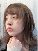 ★外ハネミディアム小顔ウルフカットアッシュオーガニックカラー
