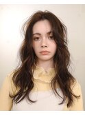 フェイスレイヤーブリーチなしハニーオリーブブラウンカラー