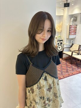 グラス 春吉1号店(glass) Olivebrown×顔まわりcut/レイヤー/顔周りレイヤー/韓国レイヤー