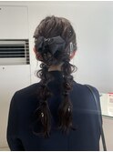 ぷっくり編み込み × リボンアレンジ