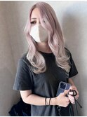 ホワイトピンク×レイヤーカット
