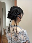 リボンアレンジ×タイトツインアレンジ