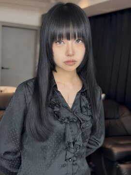 アイヴァン(AIVAN) 重めレイヤー ロングレイヤー ブルーブラックi