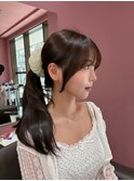 結んでも可愛く盛れる顔まわり☆小顔見え抜群ヘア＋透明感カラー