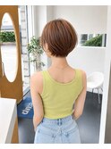 首元すっきり大人可愛い丸みショートボブ