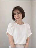 大人ナチュラル/小顔ショート/丸みボブ/髪質改善/ダークカラー