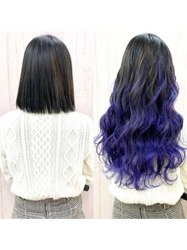 エクステ専門店あるじゃんすー 小倉店 ネイビーパープル#シールエクステ#ゆるふわウェーブ#小倉