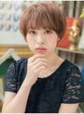 斜めバングで小顔くせ毛風ショートボブb戸田公園20代30代40代