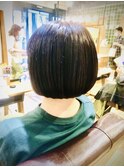 ミニボブ ナチュラル 前髪 大人ボブ ボブ 切りっぱなしボブ 登戸