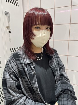 ロンドルーチェ 心斎橋(Lond luce) ダークアッシュ/ミディアムレイヤーカット［髪質改善/縮毛矯正］