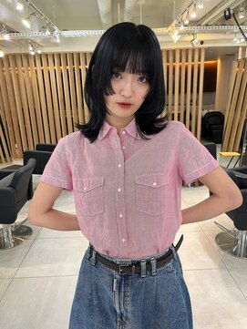 アクアオモテサンドウ(ACQUA omotesando) △ウルフカットレイヤーカット姫カットラベンダーグレージュ