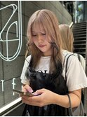 ミルクティーベージュ + エンドカラー ブラック