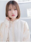 ツヤ髪くすみベージュ切りっぱなしボブディh3上尾20代30代40代