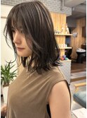 大人可愛い大人美人ふんわりカール小顔カットショコラアッシュ