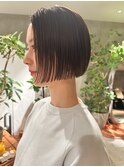 20代30代40代ハイライトブリーチ大人ボブ前下がり立体感夏カラー