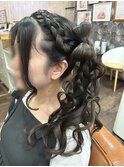 編みカチュサイドテール