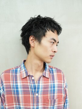 メンズショートビジネスヘアナチュラルパーマナチュラル刈り上げ