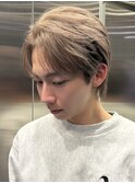 メンズミルクティーベージュコンマヘアアッシュグレージュカラー
